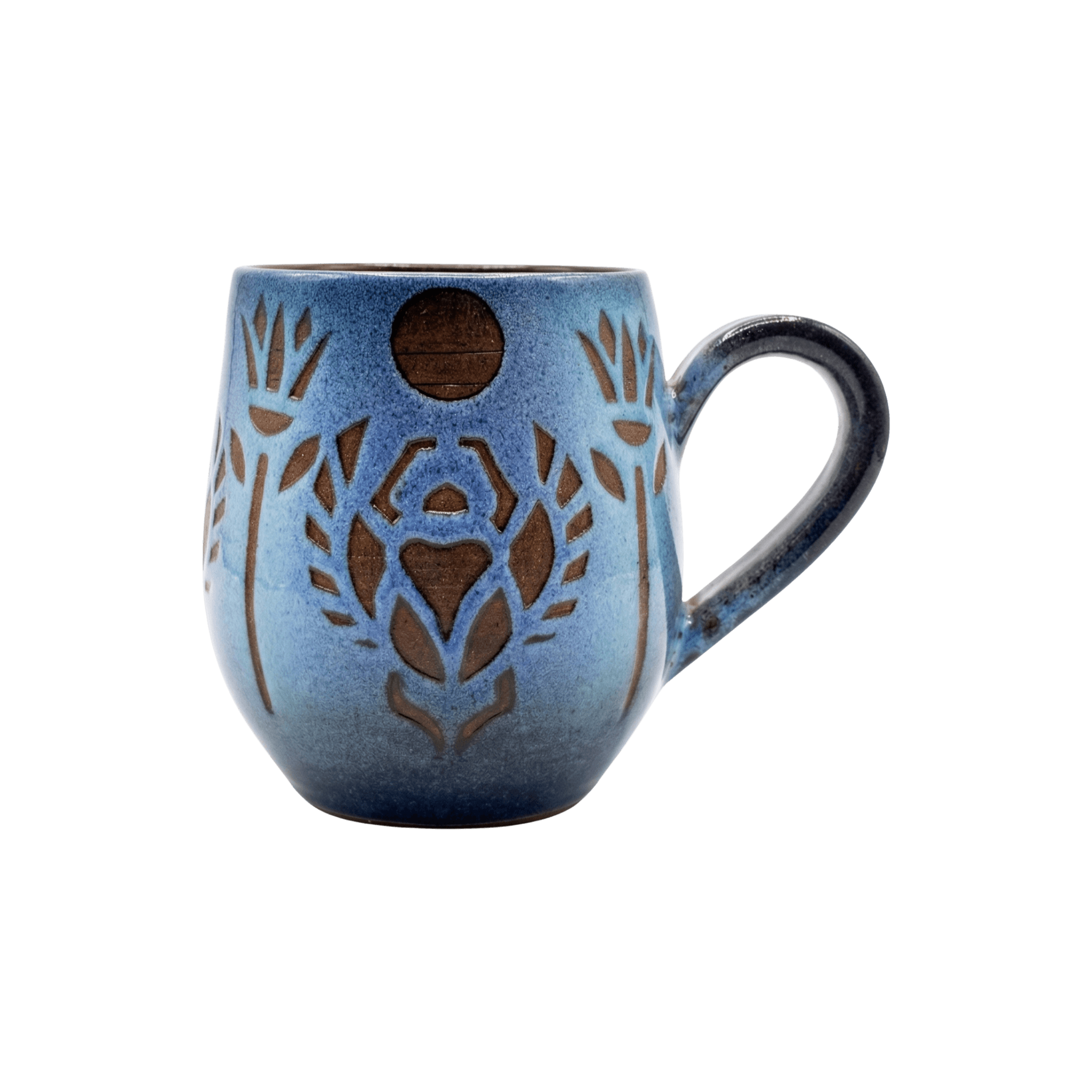 Sgraffito Lotus Mug