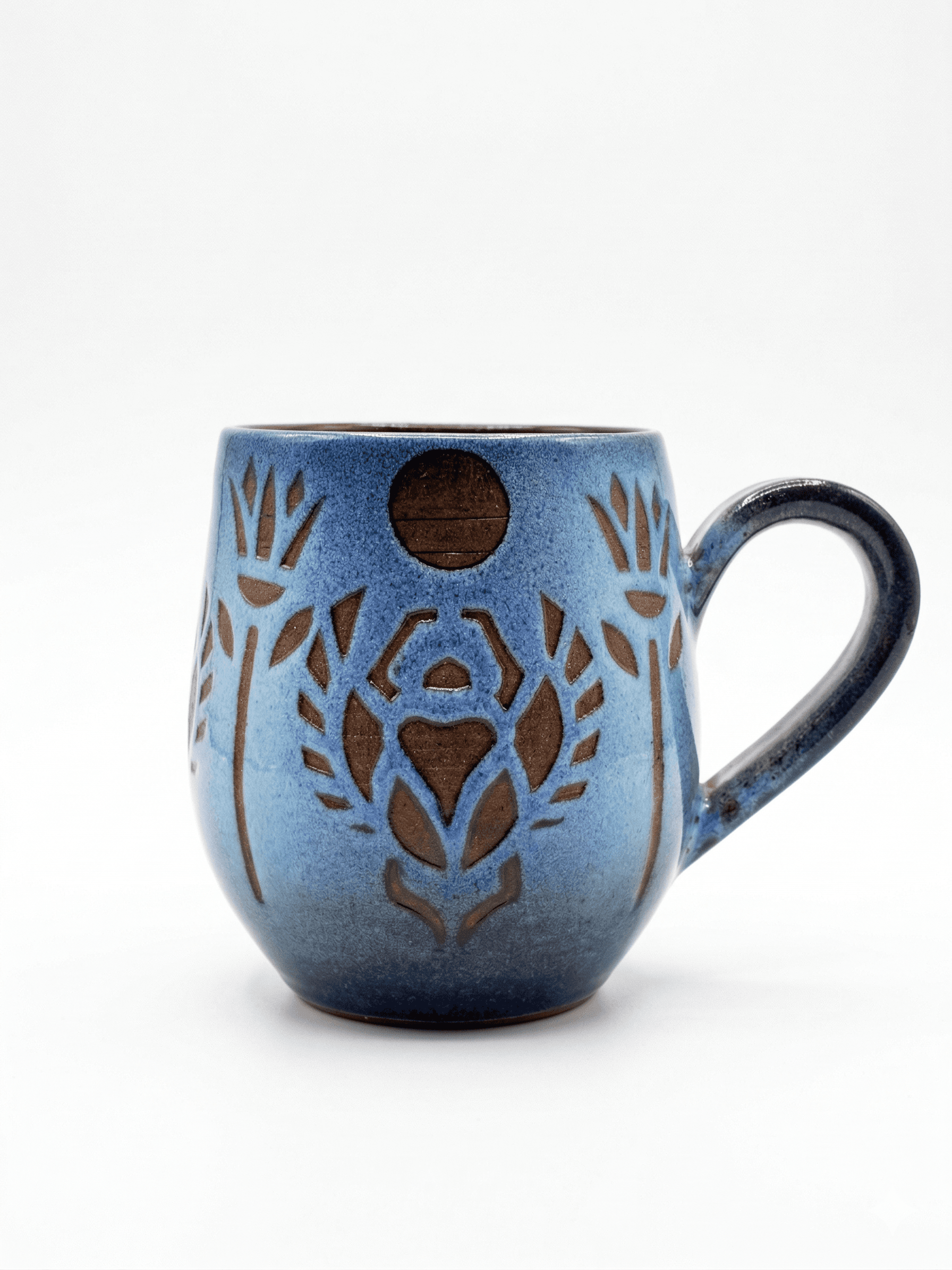 Sgraffito Lotus Mug